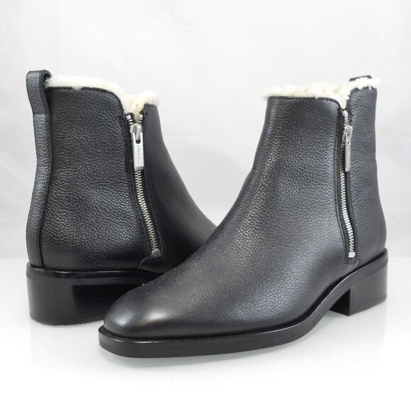 NWT$675 3.1 Phillip Lim Alexa Shearling-lined Leather Ankle Boots Zippers 8.5 - Picture 5 of 16